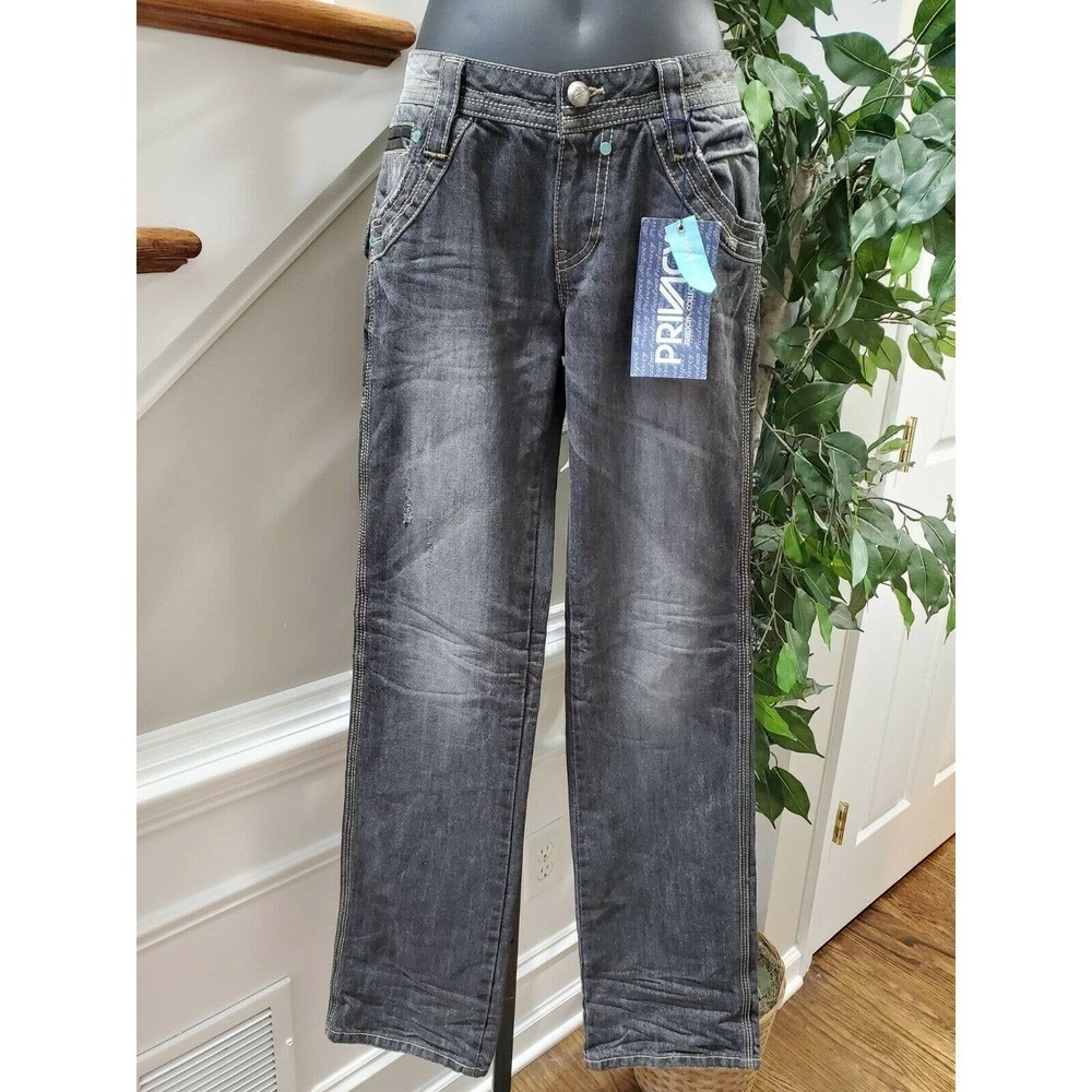 Privacy Men's Gray Denim Cotton High Rise Straight Legs Casual Jeans Pant